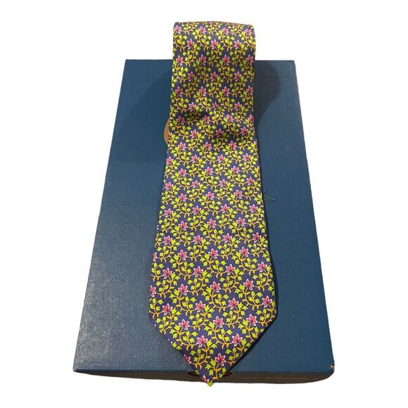 Polo by Ralph Lauren Yellow and Pink Tie Floral Pattern - Picture 1 of 2